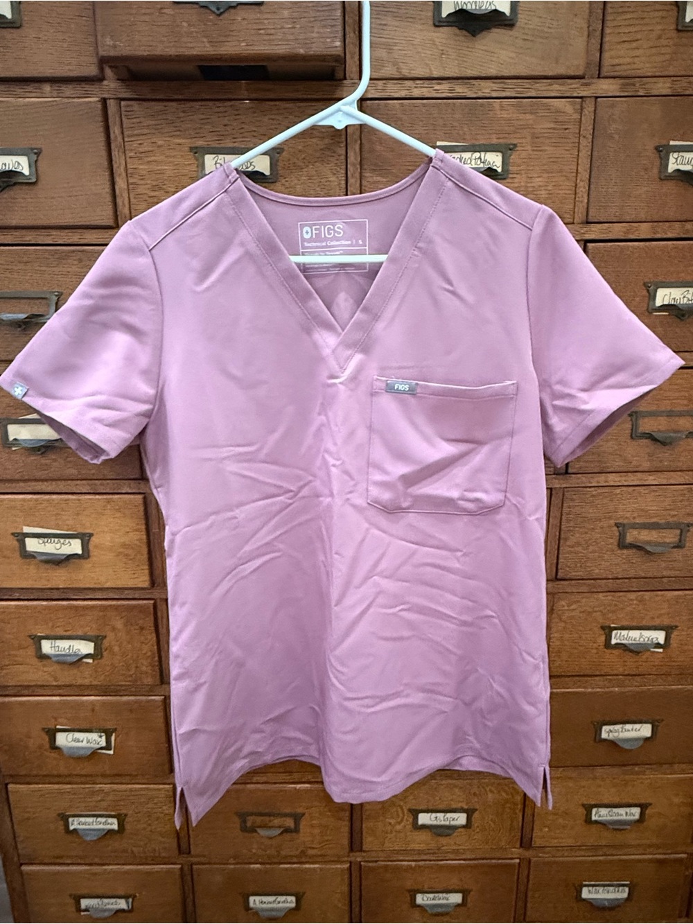 Small Mineral Mauve FIGS Scrub Top